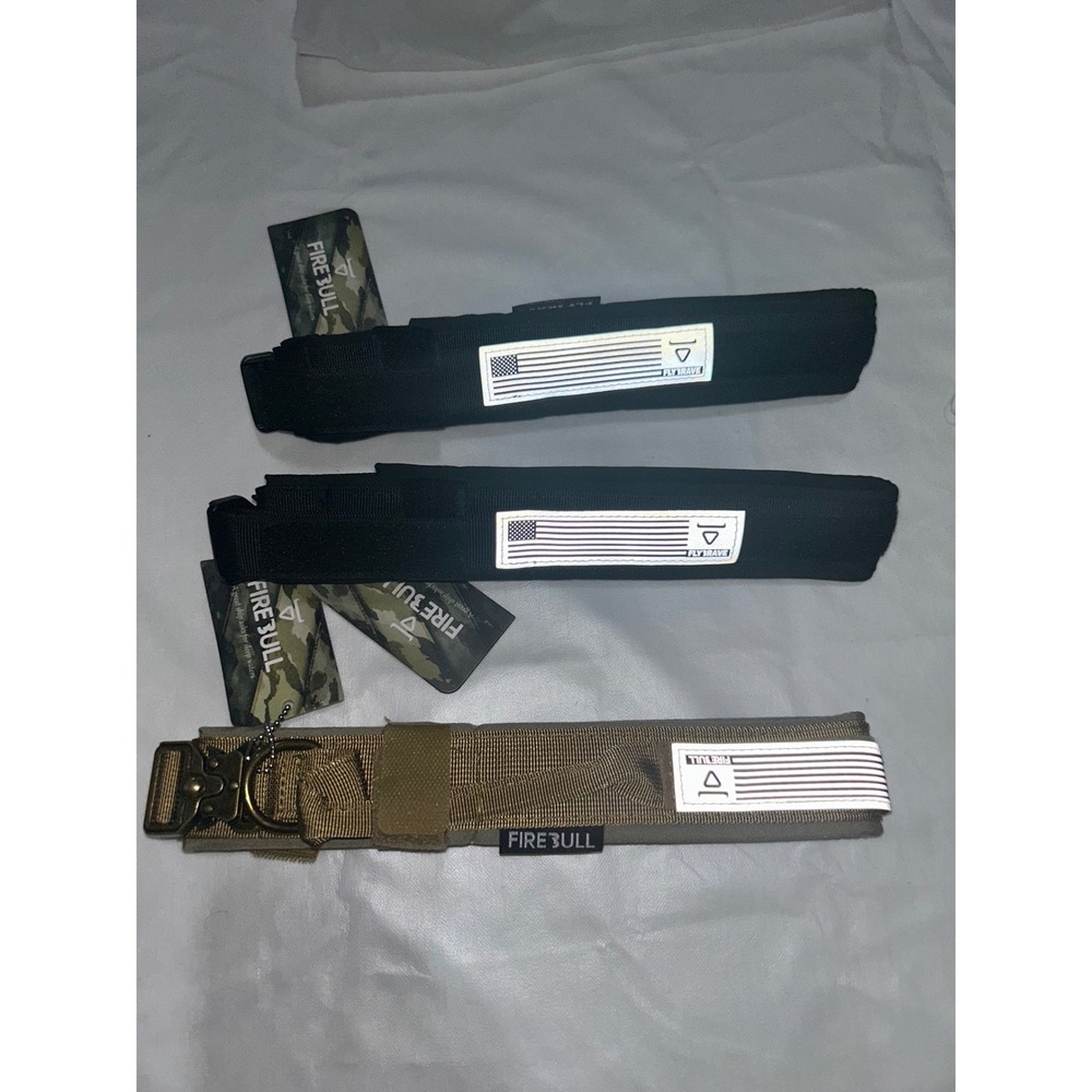 Firebull Tactical Dog Collar Large Black Nylon Military Style with Handle NWT